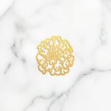 Marigold Charm - High Quality, Affordable, Whimsical, Hand Drawn Individual Charms for a Custom Locket - October Birthday Gift - Available in Gold and Silver - Made in USA - Brevity Jewelry