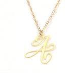 A Letter Necklace - Handwritten By A Calligrapher - High Quality, Affordable, Self Love, Initial Letter Charm Necklace - Available in Gold and Silver - Made in USA - Brevity Jewelry