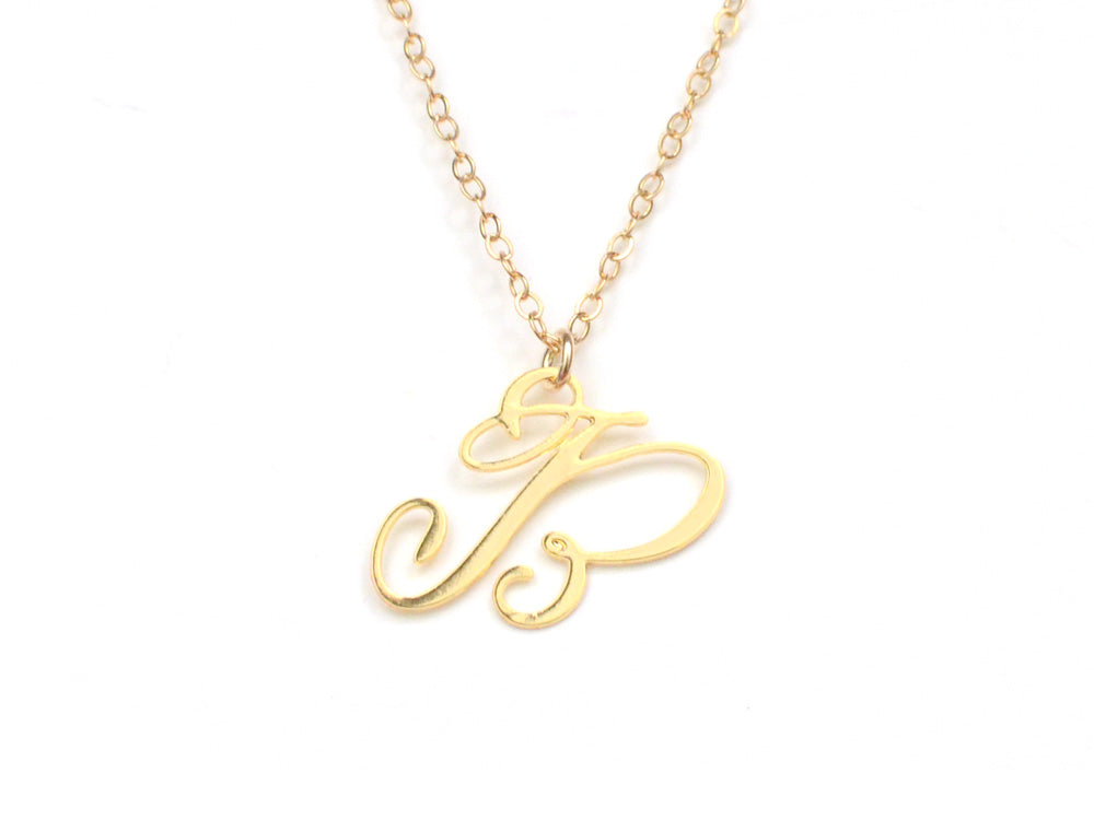 B Letter Necklace - Handwritten By A Calligrapher - High Quality, Affordable, Self Love, Initial Letter Charm Necklace - Available in Gold and Silver - Made in USA - Brevity Jewelry