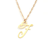 F Letter Necklace - Handwritten By A Calligrapher - High Quality, Affordable, Self Love, Initial Letter Charm Necklace - Available in Gold and Silver - Made in USA - Brevity Jewelry