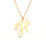 H Letter Necklace - Handwritten By A Calligrapher - High Quality, Affordable, Self Love, Initial Letter Charm Necklace - Available in Gold and Silver - Made in USA - Brevity Jewelry