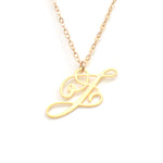 J Letter Charm - Handwritten By A Calligrapher - High Quality, Affordable, Self Love, Initial Letter Charm Necklace - Available in Gold and Silver - Made in USA - Brevity Jewelry