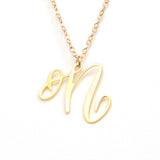 N Letter Necklace - Handwritten By A Calligrapher - High Quality, Affordable, Self Love, Initial Letter Charm Necklace - Available in Gold and Silver - Made in USA - Brevity Jewelry