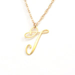 T Letter Necklace - Handwritten By A Calligrapher - High Quality, Affordable, Self Love, Initial Letter Charm Necklace - Available in Gold and Silver - Made in USA - Brevity Jewelry