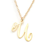U Letter Charm - Handwritten By A Calligrapher - High Quality, Affordable, Self Love, Initial Letter Charm Necklace - Available in Gold and Silver - Made in USA - Brevity Jewelry