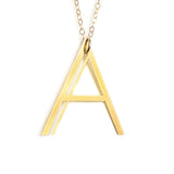 A Letter Necklace - Art Deco Typography Style - High Quality, Affordable, Self Love, Initial Charm Necklace - Available in Gold and Silver - Made in USA - Brevity Jewelry