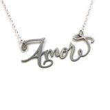 Amor Necklace - High Quality, Affordable, Endearment Nickname Necklace - Available in Gold and Silver - Made in USA - Brevity Jewelry