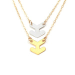 Arrowheads Mixed Metal Necklace - High Quality, Affordable Necklace - Available in Mixed Gold and Silver - Made in USA - Brevity Jewelry