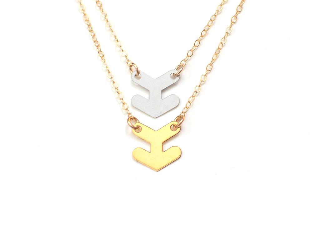 Arrowheads Mixed Metal Necklace - High Quality, Affordable Necklace - Available in Mixed Gold and Silver - Made in USA - Brevity Jewelry