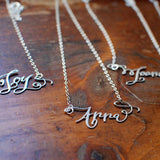 Custom Calligraphy Name Necklace - Your Name Handwritten By A Calligrapher - High Quality, Affordable, One-of-a-kind, Personalized Necklace - Available in Gold and Silver - Made in USA - Brevity Jewelry - The Pefect Gift