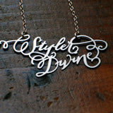 Custom Calligraphy Two Name Necklace - Your Loved Ones Names Handwritten By A Calligrapher - High Quality, Affordable, One-of-a-kind, Personalized Necklace - Available in Gold and Silver - Made in USA - Brevity Jewelry - The Pefect Gift