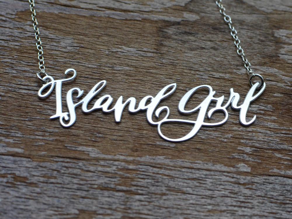 Custom Calligraphy Phrase Necklace - Your Phrase Handwritten By A Calligrapher - High Quality, Affordable, One-of-a-kind, Personalized Necklace - Available in Gold and Silver - Made in USA - Brevity Jewelry - The Pefect Gift