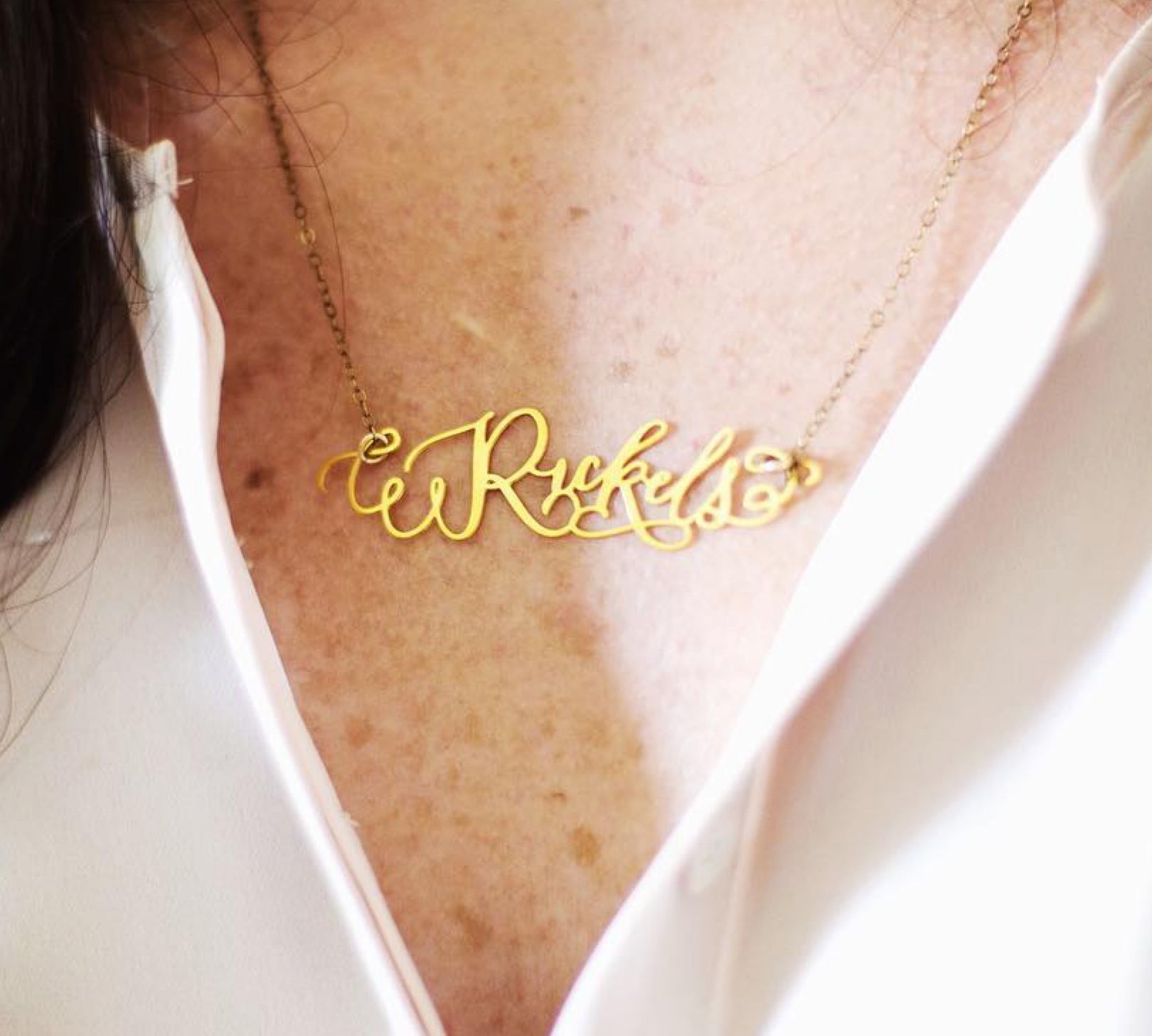 Custom Calligraphy Name Necklace - Your Name Handwritten By A Calligrapher - High Quality, Affordable, One-of-a-kind, Personalized Necklace - Available in Gold and Silver - Made in USA - Brevity Jewelry - The Pefect Gift