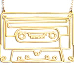 Cassette Necklace - High Quality, Affordable, Hand Drawn, Courageous Creators Necklace - Available in Gold and Silver - Made in USA - Collaboration with Honto - Brevity Jewelry