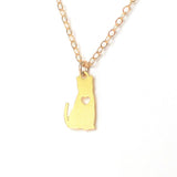 Cat Love Necklace - Animal Love - High Quality, Affordable Necklace - Available in Gold and Silver - Made in USA - Brevity Jewelry