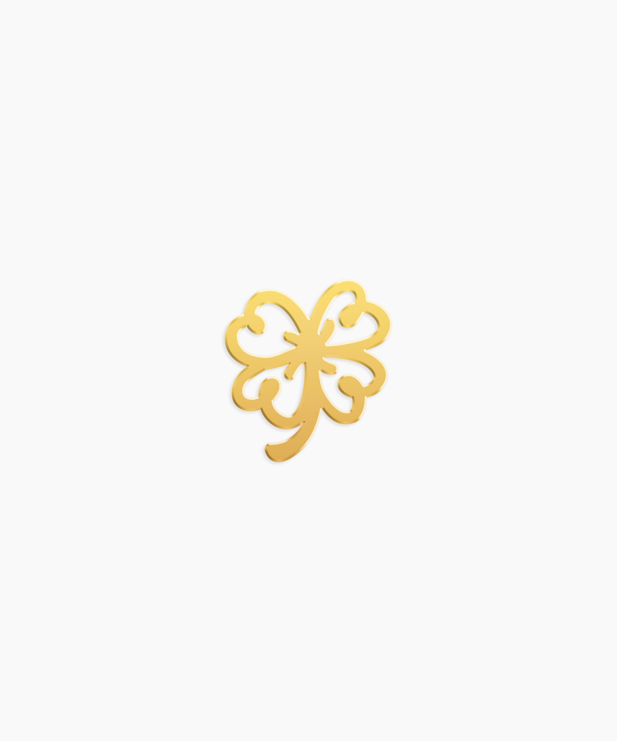 Lucky Clover Charm - High Quality, Affordable, Whimsical, Hand Drawn Individual Charms for a Custom Locket - Available in Gold and Silver - Made in USA - Brevity Jewelry