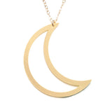 Large Crescent Necklace - High Quality, Affordable Necklace - Available in Gold and Silver - Made in USA - Brevity Jewelry