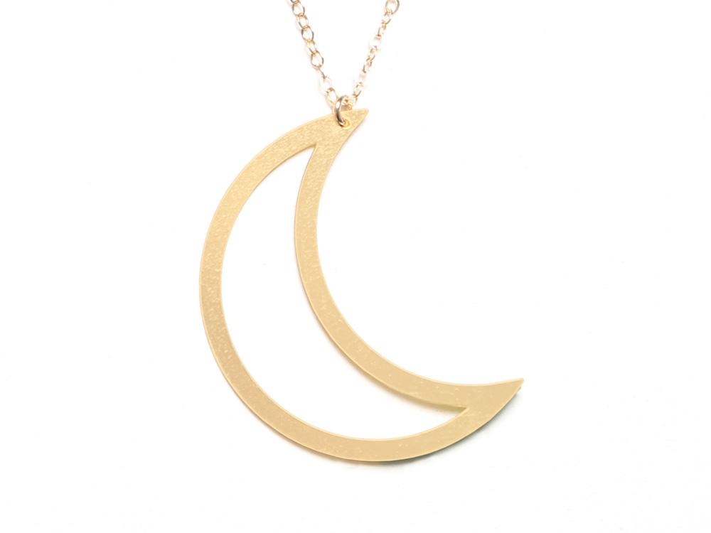 Large Crescent Necklace - High Quality, Affordable Necklace - Available in Gold and Silver - Made in USA - Brevity Jewelry