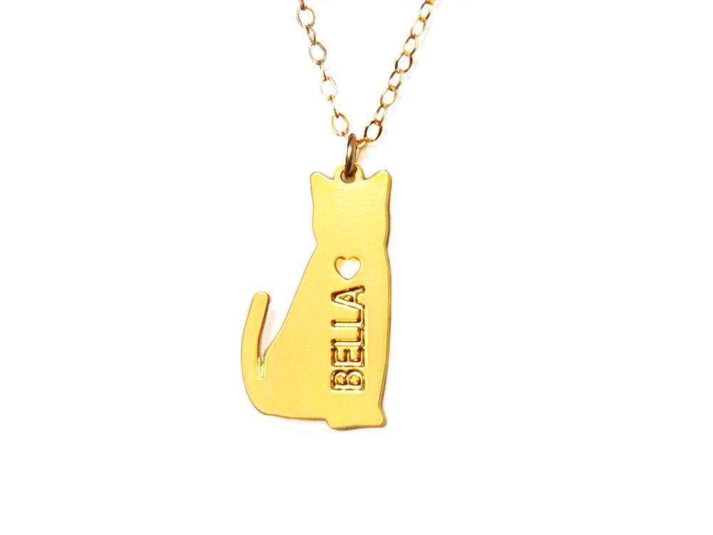 Custom Cat Love {{ product.type }} - Brevity Jewelry - Made in USA - Affordable gold and silver necklaces