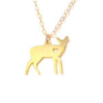 Deer Love Necklace - Animal Love - High Quality, Affordable Necklace - Available in Gold and Silver - Made in USA - Brevity Jewelry
