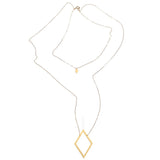 Pair of Diamonds Necklace - High Quality, Affordable Necklace - Available in Gold and Silver - Made in USA - Brevity Jewelry