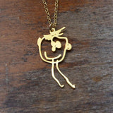 Custom Drawing Necklace - Turn Your Doodles Into A Necklace - Kid's Drawings - High Quality, Affordable, One-of-a-kind, Personalized Necklace - Available in Gold and Silver - Made in USA - Brevity Jewelry - The Pefect Gift