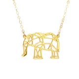 Elephant Necklace - Wireframe Origami - High Quality, Affordable Necklace - Available in Gold and Silver - Made in USA - Brevity Jewelry