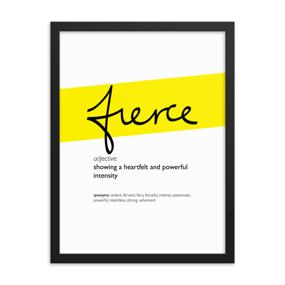 Define Fierce Framed Art Print - Empowering Home Decor – Brevity Jewelry