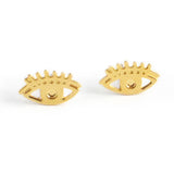 Mini Eye Earrings - High Quality, Affordable Earrings - Available in Gold and Silver - Made in USA - Brevity Jewelry