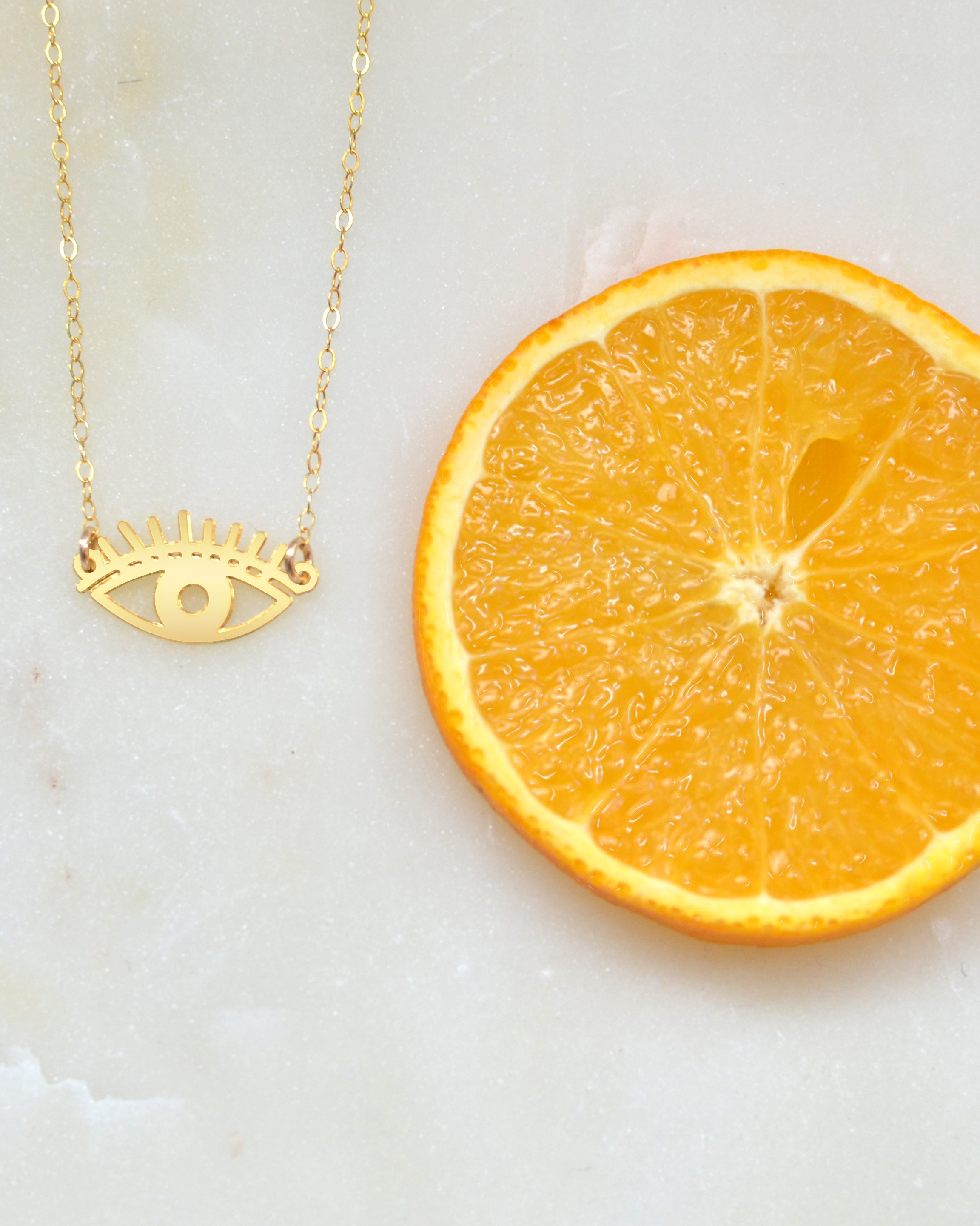 Mini Eye Necklace - High Quality, Affordable Necklace - Available in Gold and Silver - Made in USA - Brevity Jewelry