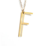 F Letter Necklace - Art Deco Typography Style - High Quality, Affordable, Self Love, Initial Charm Necklace - Available in Gold and Silver - Made in USA - Brevity Jewelry