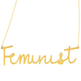 Feminist Necklace - High Quality, Affordable, Hand Written, Empowering, Self Love, Mantra Word Necklace - Available in Gold and Silver - Small and Large Sizes - Made in USA - Brevity Jewelry