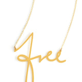 Free Necklace - High Quality, Affordable, Hand Written, Self Love, Mantra Word Necklace - Available in Gold and Silver - Small and Large Sizes - Made in USA - Brevity Jewelry