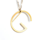 G Letter Necklace - Art Deco Typography Style - High Quality, Affordable, Self Love, Initial Charm Necklace - Available in Gold and Silver - Made in USA - Brevity Jewelry