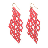 Grid Earrings - High Quality, Affordable, Geometric Earrings - Available in Black and White Acrylic, Gold, Silver, and Limited Edition Coral Powdercoat Finish - Made in USA - Brevity Jewelry