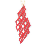 Grid Necklace - High Quality, Affordable, Geometric Necklace - Available in Black and White Acrylic, Gold, Silver, and Limited Edition Coral Powdercoat Finish - Made in USA - Brevity Jewelry