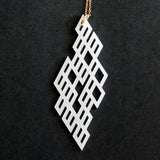 Grid Necklace - High Quality, Affordable, Geometric Necklace - Available in Black and White Acrylic, Gold, Silver, and Limited Edition Coral Powdercoat Finish - Made in USA - Brevity Jewelry