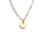 Small Hexagon Necklace - High Quality, Affordable Necklace - Available in Gold and Silver - Made in USA - Brevity Jewelry
