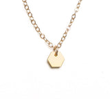 Small Hexagon Necklace - High Quality, Affordable Necklace - Available in Gold and Silver - Made in USA - Brevity Jewelry