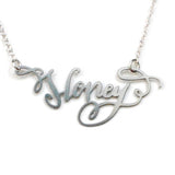 Honey Necklace - High Quality, Affordable, Endearment Nickname Necklace - Available in Gold and Silver - Made in USA - Brevity Jewelry