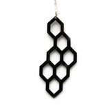 Honeycomb Necklace - High Quality, Affordable, Geometric Necklace - Available in Black and White Acrylic, Gold, Silver, and Limited Edition Coral Powdercoat Finish - Made in USA - Brevity Jewelry