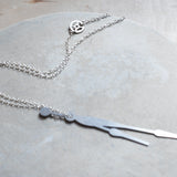 Horo 1 Necklace - High Quality, Affordable Necklace - Classic and Elegant - Clock Hand Design - Available in Gold and Silver - Made in USA - Brevity Jewelry
