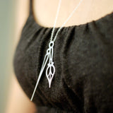 Horo 2 Necklace - High Quality, Affordable Necklace - Classic and Elegant - Clock Hand Design - Available in Gold and Silver - Made in USA - Brevity Jewelry