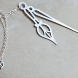 Horo 2 Necklace - High Quality, Affordable Necklace - Classic and Elegant - Clock Hand Design - Available in Gold and Silver - Made in USA - Brevity Jewelry