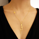 Horo 3 Necklace - High Quality, Affordable Necklace - Classic and Elegant - Clock Hand Design - Available in Gold and Silver - Made in USA - Brevity Jewelry