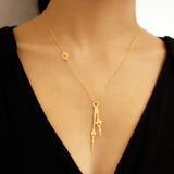Horo 3 Necklace - High Quality, Affordable Necklace - Classic and Elegant - Clock Hand Design - Available in Gold and Silver - Made in USA - Brevity Jewelry