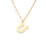 Lucky Horseshoe Necklace - Hand Drawn By a Calligrapher - High Quality, Affordable Necklace - Available in Gold and Silver - Made in USA - Brevity Jewelry