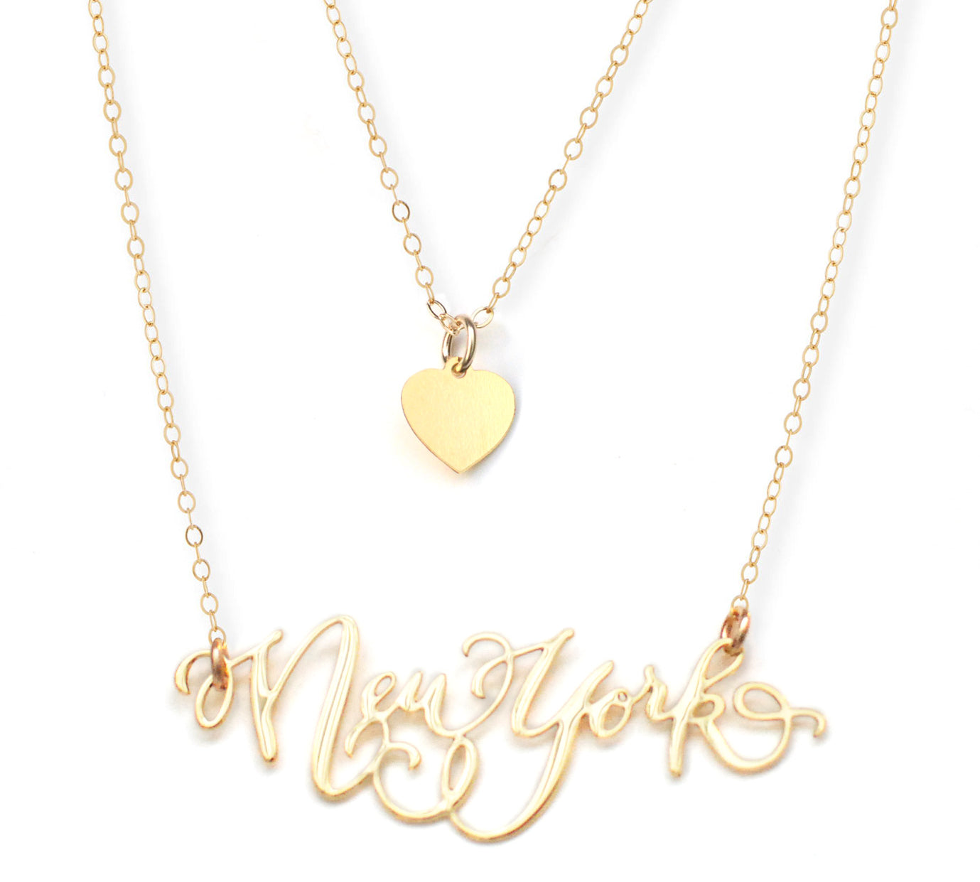I Heart...Gift Set - High Quality, Hand Lettered, Calligraphy, City Gift Set Necklaces - Featuring a Dainty Heart and Your Favorite City - New York, Brooklyn, Atlanta, Austin, Boston, Chicago, Columbus, Denver, Houston, Los Angeles, Memphis, Minneapolis, Nantucket, Portland, San Diego, San Francisco, Seattle, Texan, Washington - Available in Gold and Silver - Made in USA - Brevity Jewelry