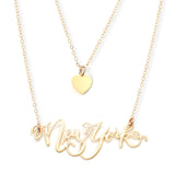 I Heart...Gift Set - High Quality, Hand Lettered, Calligraphy, City Gift Set Necklaces - Featuring a Dainty Heart and Your Favorite City - New York, Brooklyn, Atlanta, Austin, Boston, Chicago, Columbus, Denver, Houston, Los Angeles, Memphis, Minneapolis, Nantucket, Portland, San Diego, San Francisco, Seattle, Texan, Washington - Available in Gold and Silver - Made in USA - Brevity Jewelry