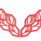 Leaf Necklace - High Quality, Affordable, Geometric Necklace - Available in Black and White Acrylic, Gold, Silver, and Limited Edition Coral Powdercoat Finish - Made in USA - Brevity Jewelry